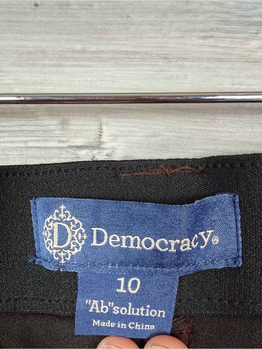 Democracy Absolution Brown Straight Leg Pants Size 10 High Rise Stretch Denim - Picture 2 of 7